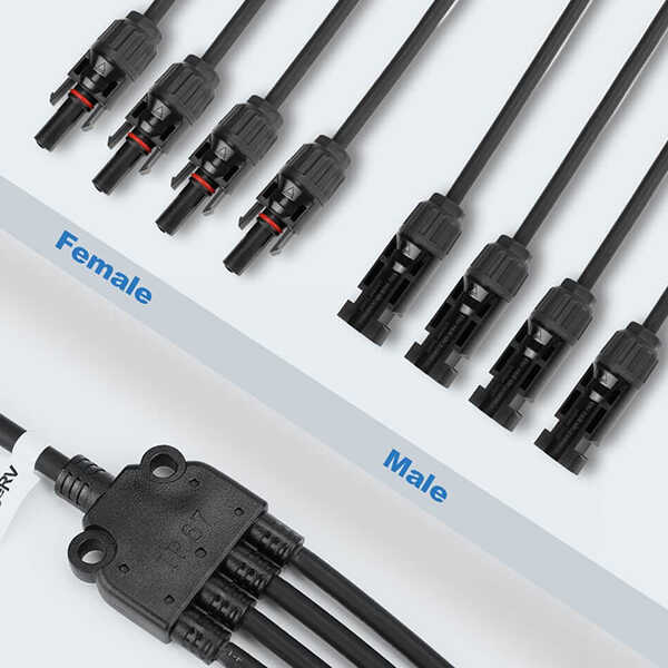 BougeRV Y Branch Parallel Connectors Extra Long 1 to 4 Solar Cable
