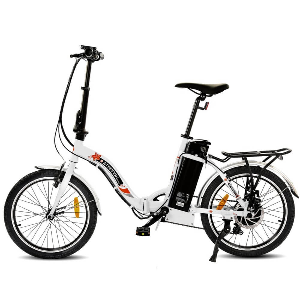 Ecotric Starfish Folding&Step-Thru City eBike Portable w/UL Certified -White