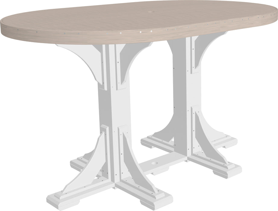 LuxCraft Recycled Plastic 4x6' Oval Table (BAR HEIGHT)