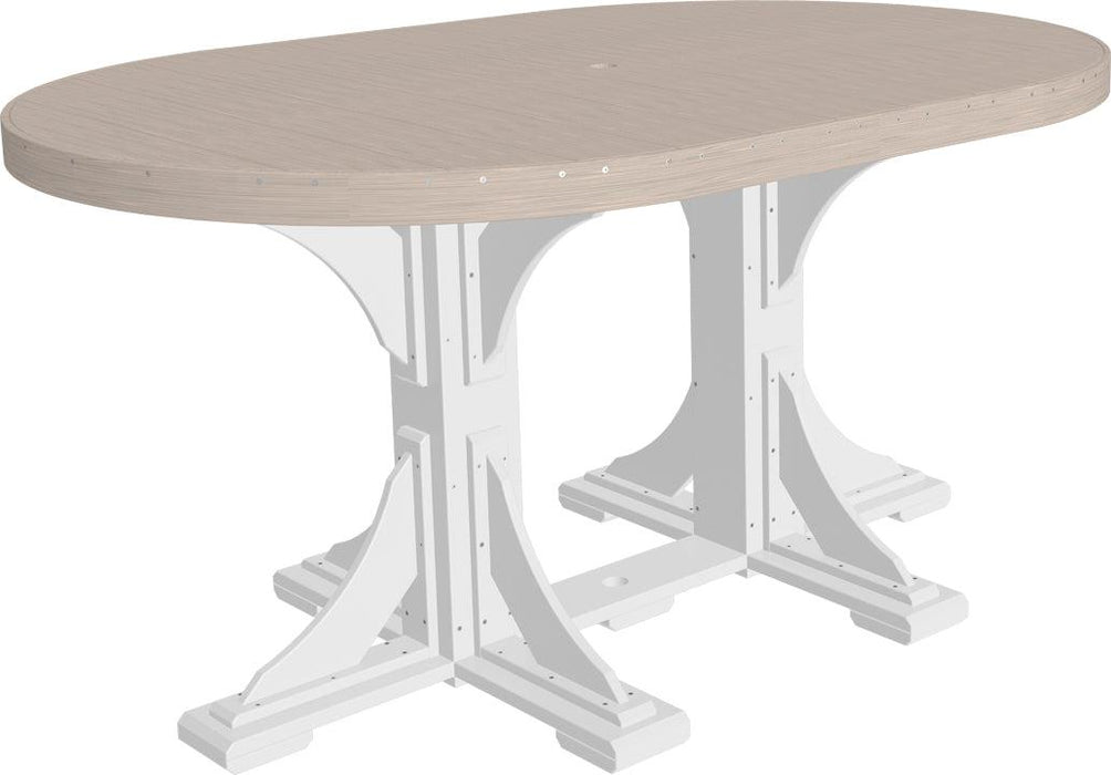LuxCraft Recycled Plastic 4x6' Oval Table (COUNTER HEIGHT)