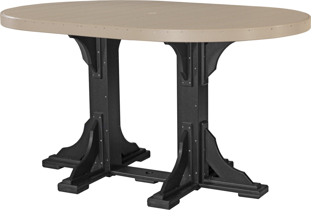 LuxCraft Recycled Plastic 4x6' Oval Table (BAR HEIGHT)