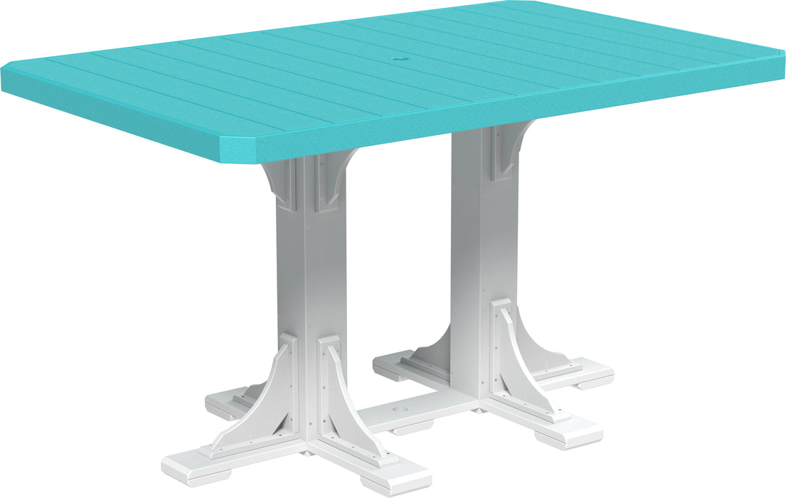 LuxCraft Recycled Plastic 4x6' Rectangular Table (BAR HEIGHT)