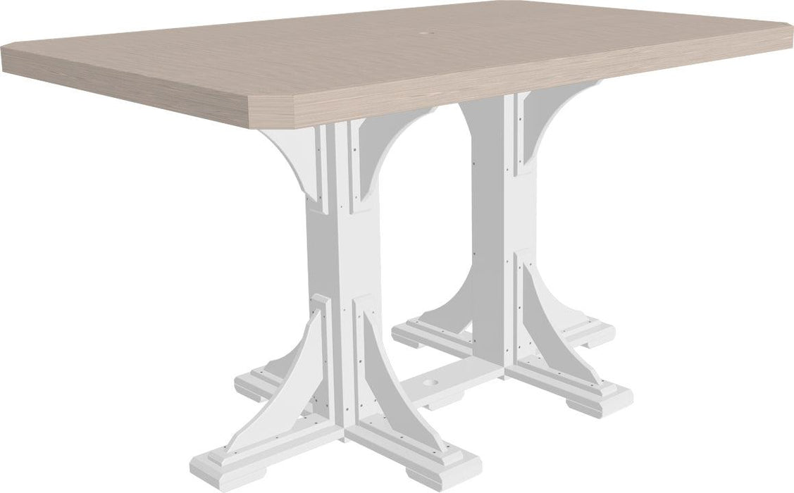 LuxCraft Recycled Plastic 4x6' Rectangular Table (BAR HEIGHT)