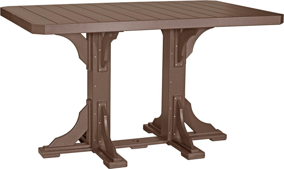 LuxCraft Recycled Plastic 4x6' Rectangular Table (BAR HEIGHT)