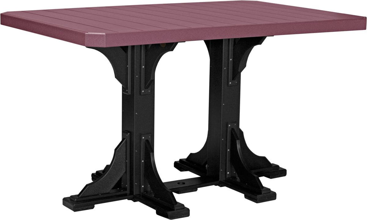 LuxCraft Recycled Plastic 4x6' Rectangular Table (BAR HEIGHT)