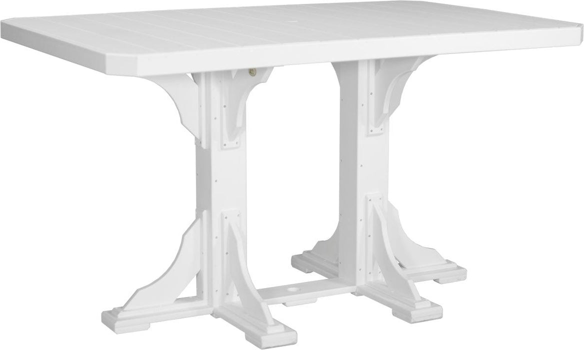 LuxCraft Recycled Plastic 4x6' Rectangular Table (BAR HEIGHT)