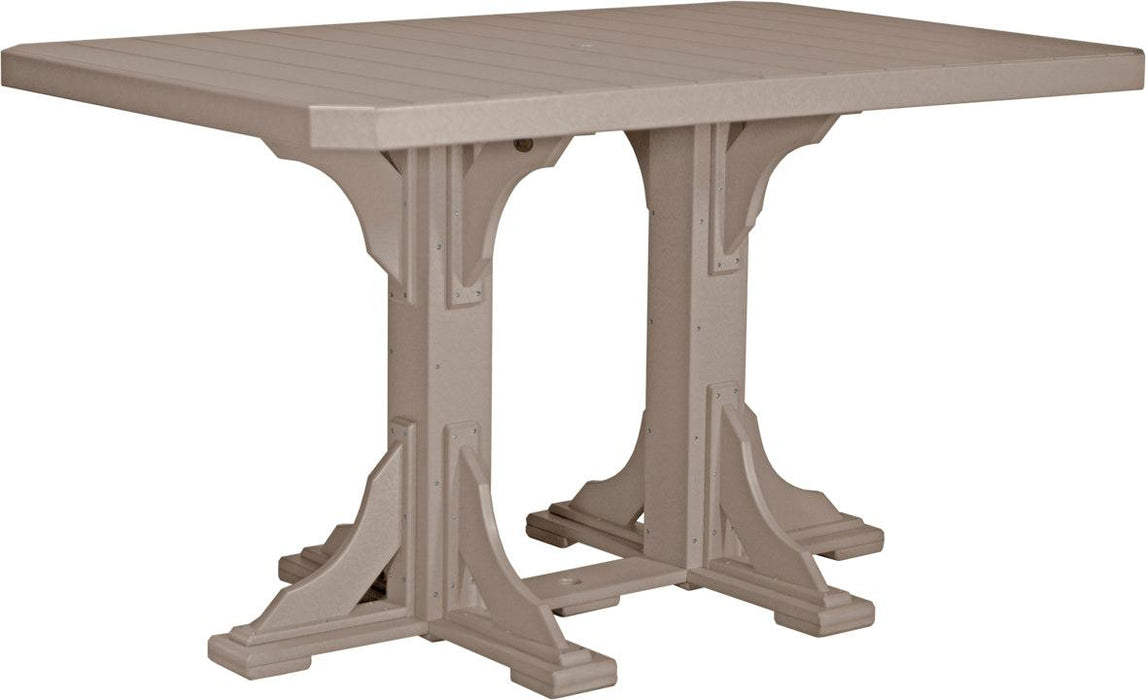 LuxCraft Recycled Plastic 4x6' Rectangular Table (BAR HEIGHT)
