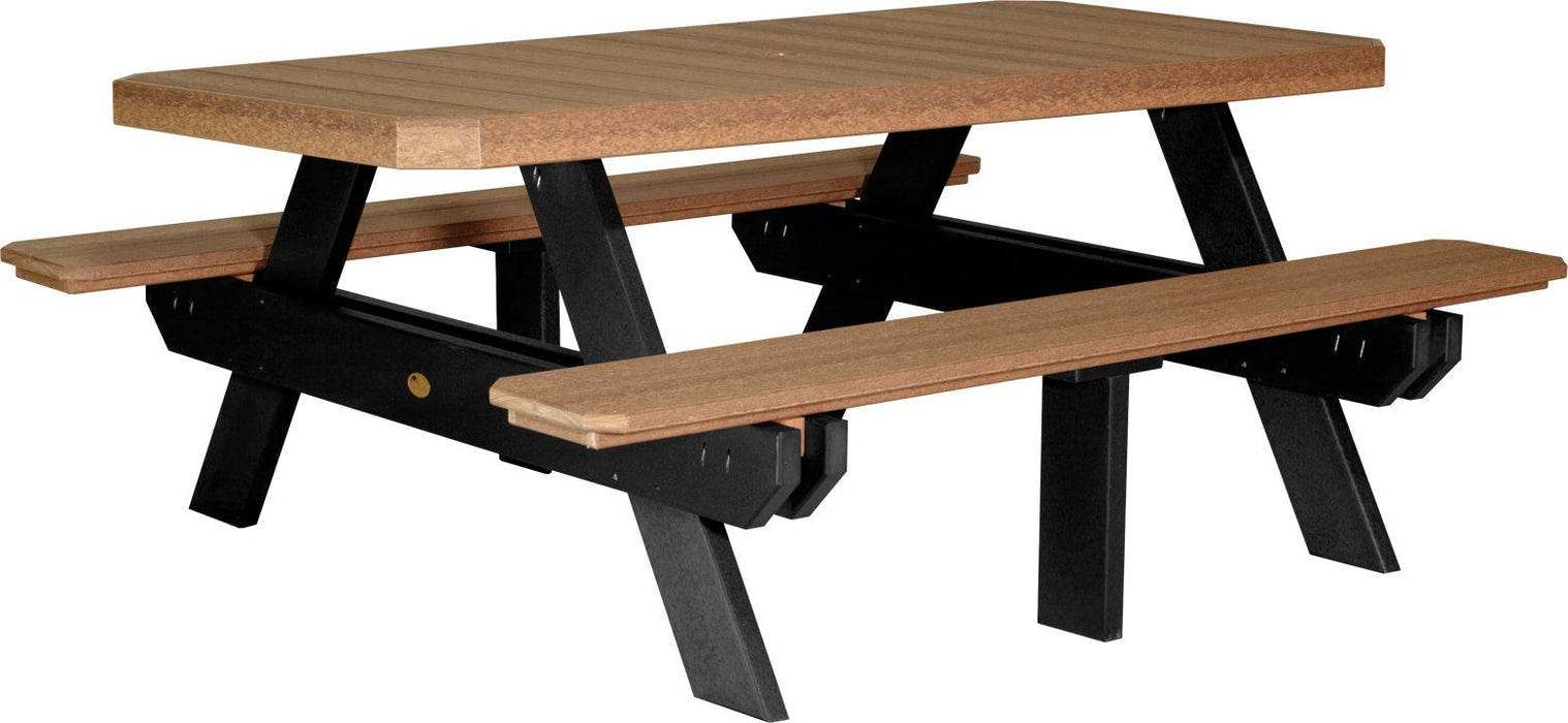 LuxCraft Recycled Plastic 6' Dining Height Rectangular Picnic Table