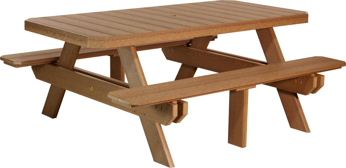 LuxCraft Recycled Plastic 6' Dining Height Rectangular Picnic Table