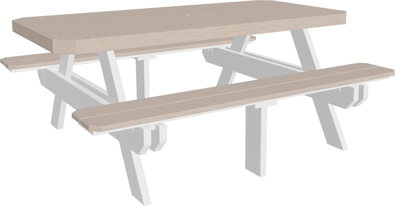 LuxCraft Recycled Plastic 6' Dining Height Rectangular Picnic Table