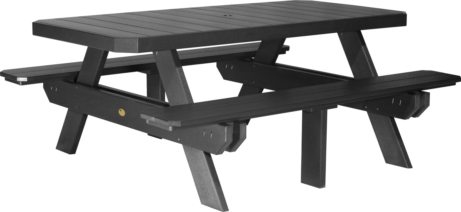 LuxCraft Recycled Plastic 6' Dining Height Rectangular Picnic Table