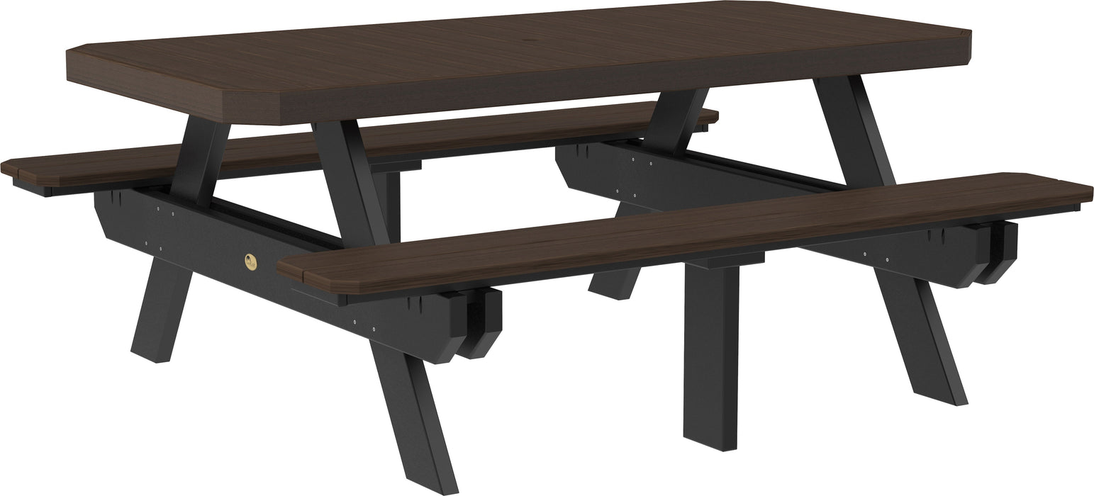 LuxCraft Recycled Plastic 6' Dining Height Rectangular Picnic Table