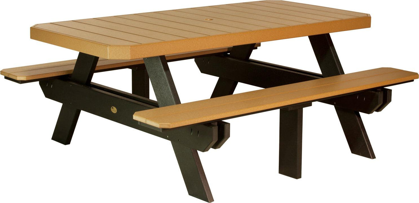 LuxCraft Recycled Plastic 6' Dining Height Rectangular Picnic Table