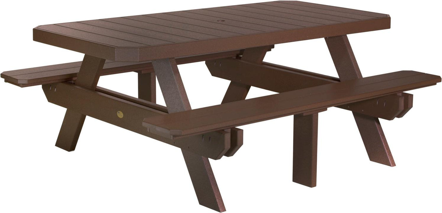 LuxCraft Recycled Plastic 6' Dining Height Rectangular Picnic Table