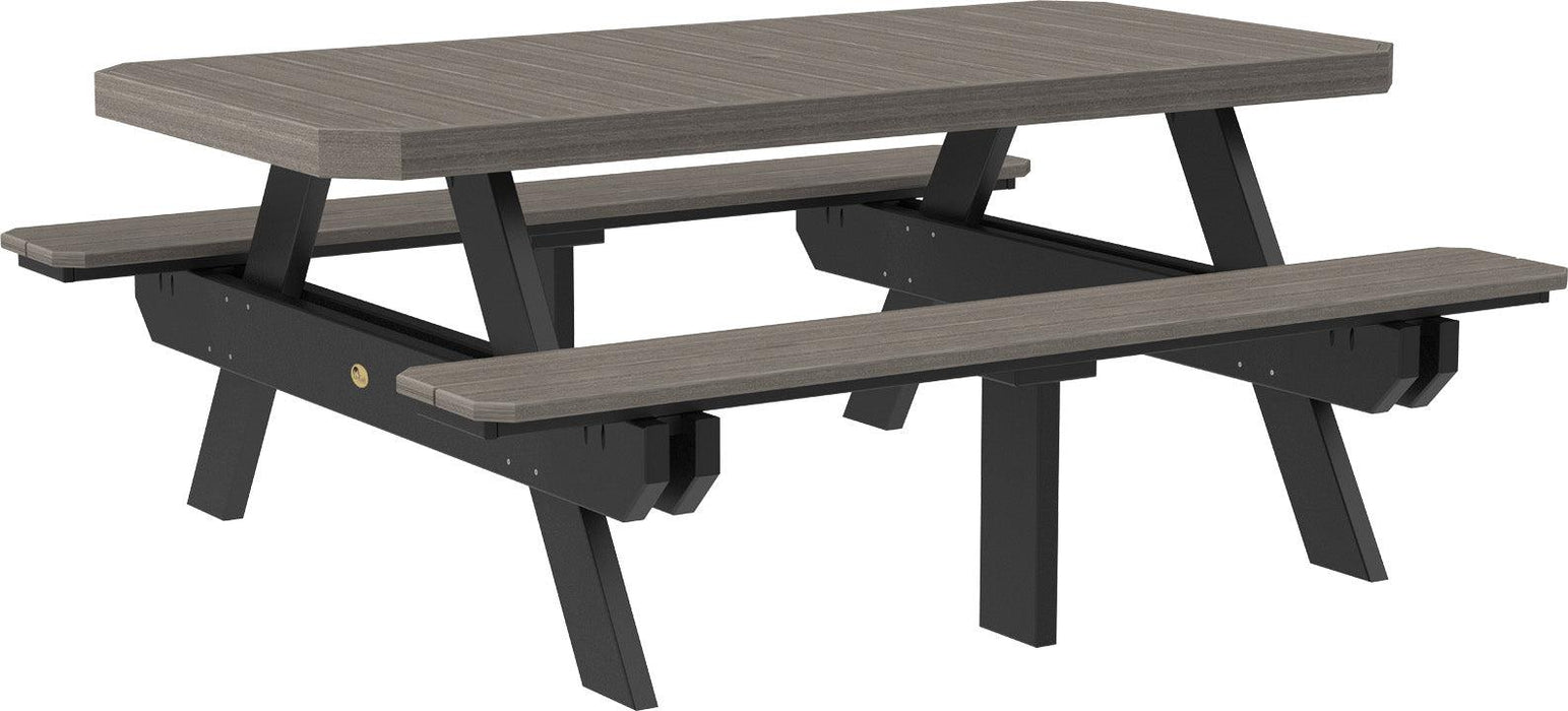 LuxCraft Recycled Plastic 6' Dining Height Rectangular Picnic Table