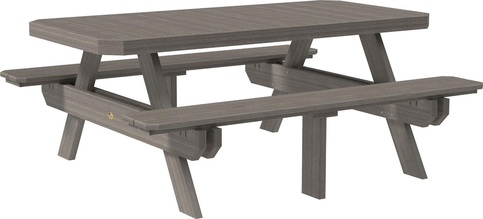 LuxCraft Recycled Plastic 6' Dining Height Rectangular Picnic Table