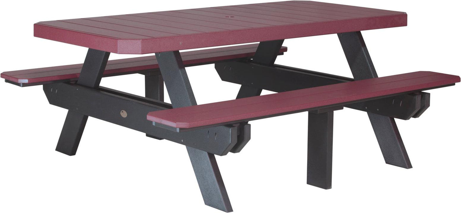 LuxCraft Recycled Plastic 6' Dining Height Rectangular Picnic Table