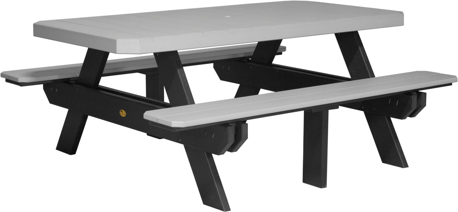 LuxCraft Recycled Plastic 6' Dining Height Rectangular Picnic Table