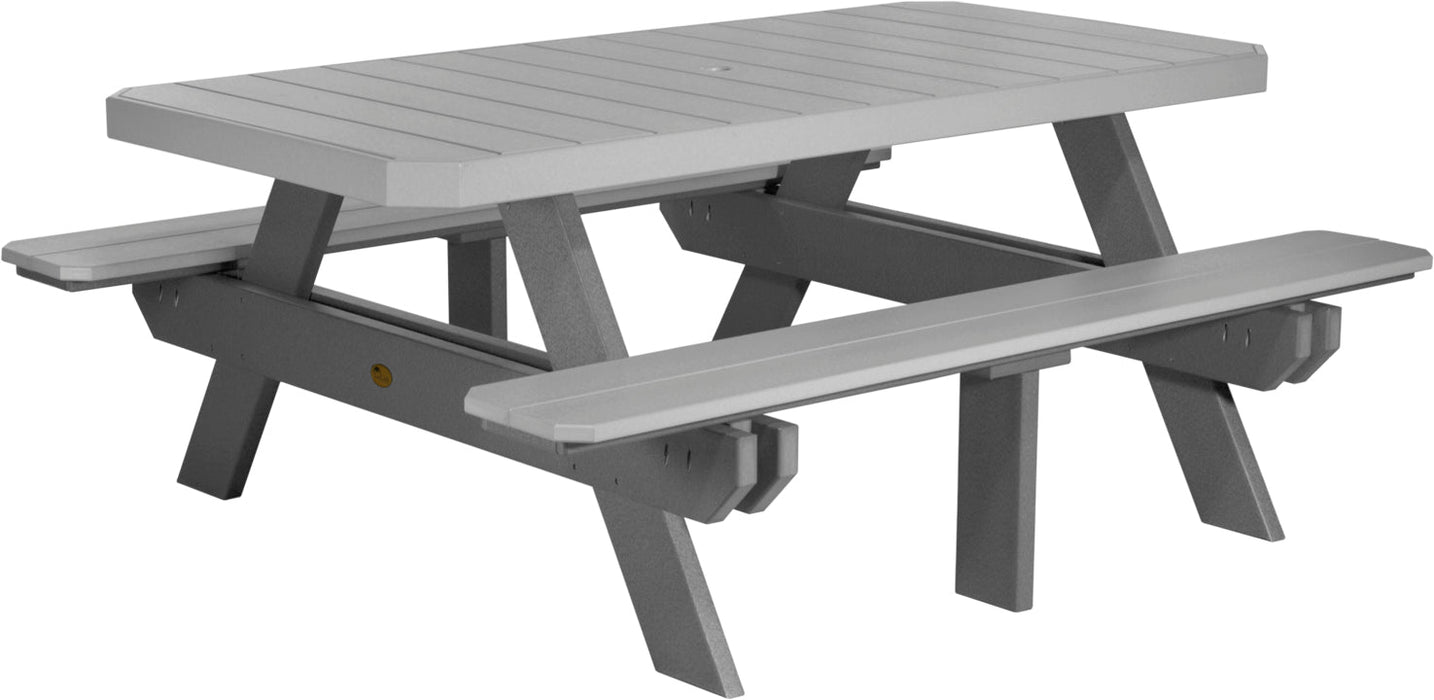 LuxCraft Recycled Plastic 6' Dining Height Rectangular Picnic Table