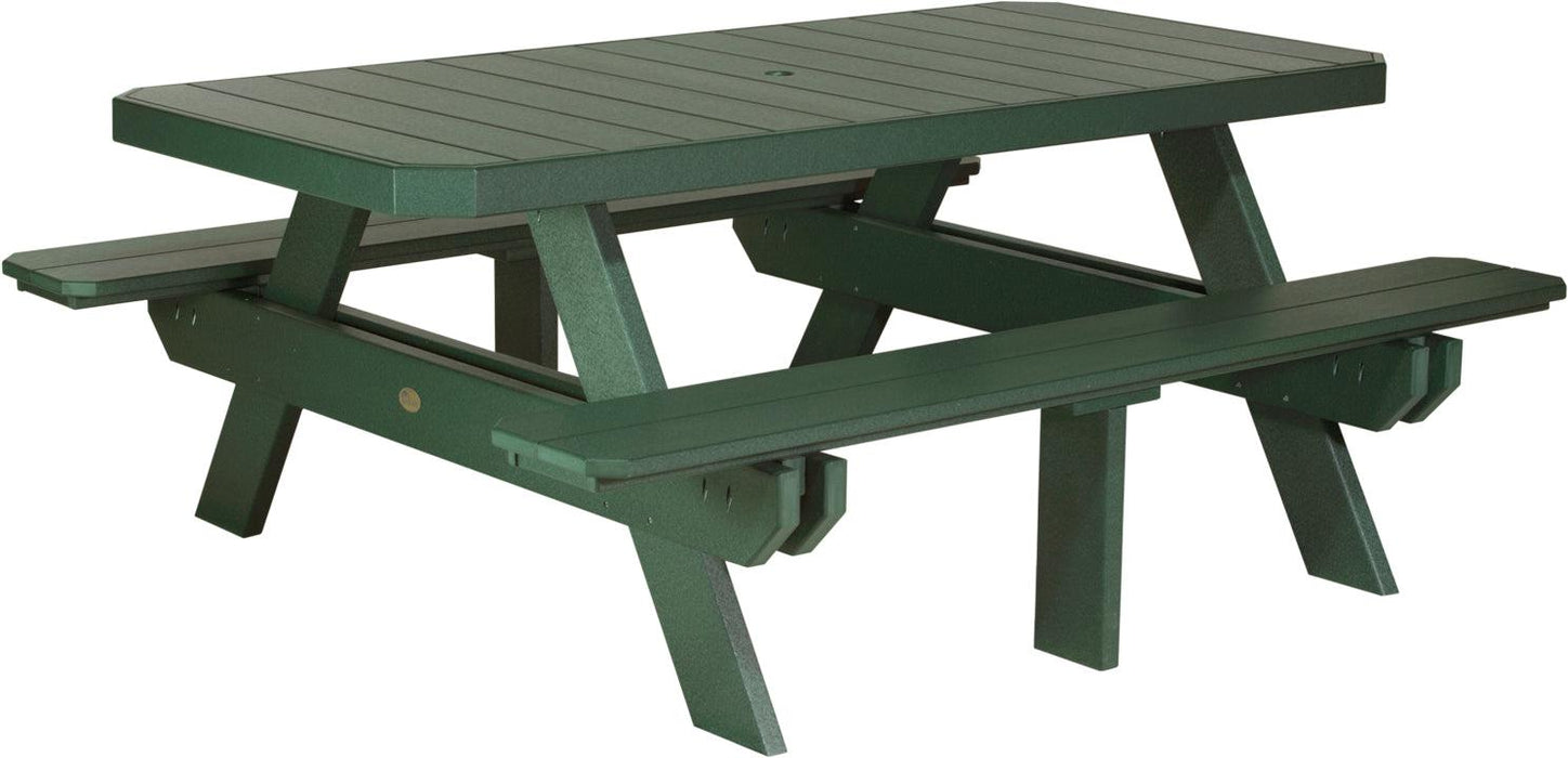 LuxCraft Recycled Plastic 6' Dining Height Rectangular Picnic Table