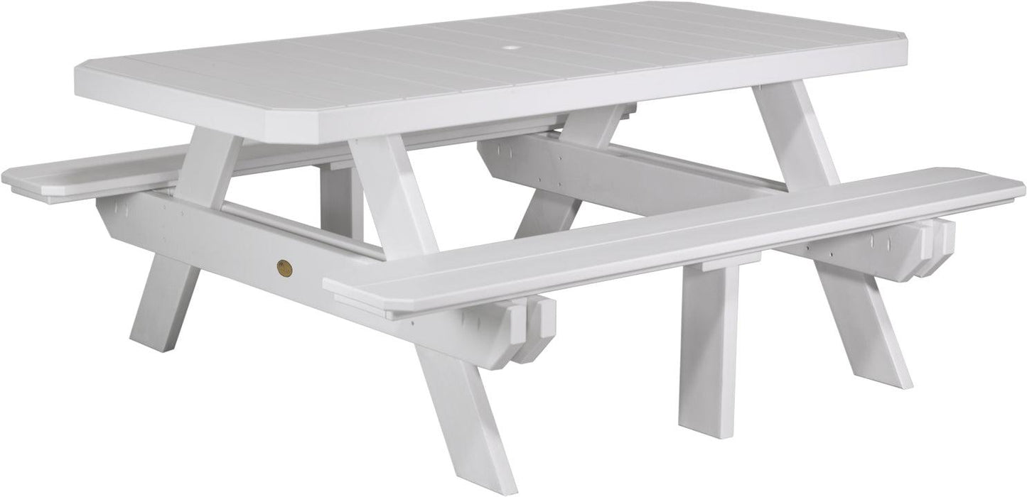 LuxCraft Recycled Plastic 6' Dining Height Rectangular Picnic Table