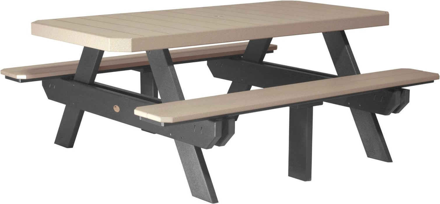 LuxCraft Recycled Plastic 6' Dining Height Rectangular Picnic Table