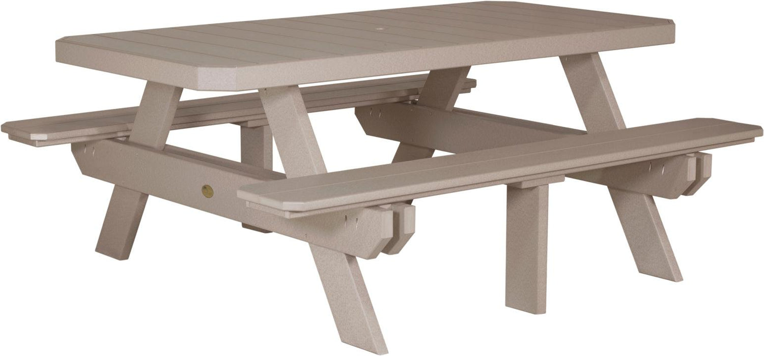 LuxCraft Recycled Plastic 6' Dining Height Rectangular Picnic Table