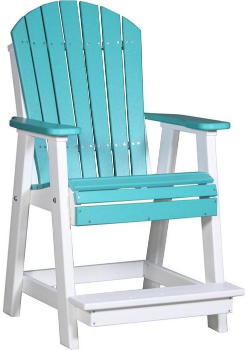 LuxCraft Recycled Plastic Counter Height Adirondack Balcony Table Set