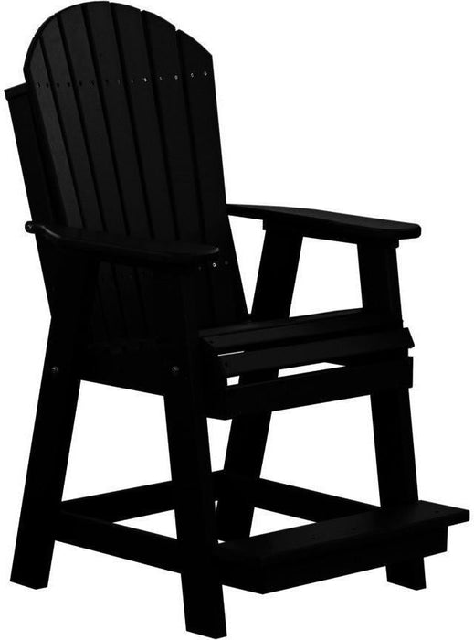 LuxCraft Recycled Plastic Adirondack Balcony Chair Set with 28"H Side Table (Counter Height )