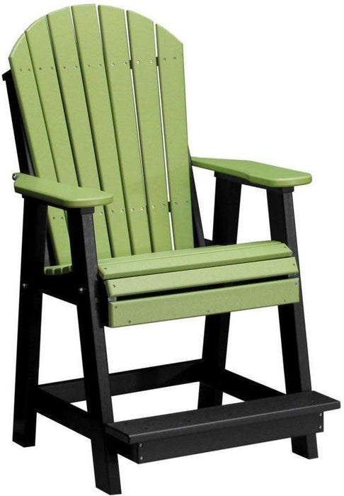 LuxCraft Recycled Plastic Adirondack Balcony Chair Set with 28"H Side Table (Counter Height )