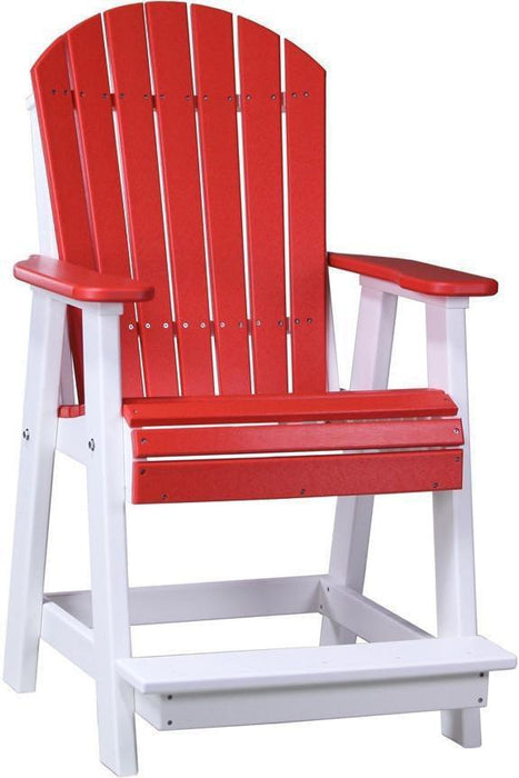 LuxCraft Recycled Plastic Adirondack Balcony Chair Set with 28"H Side Table (Counter Height )