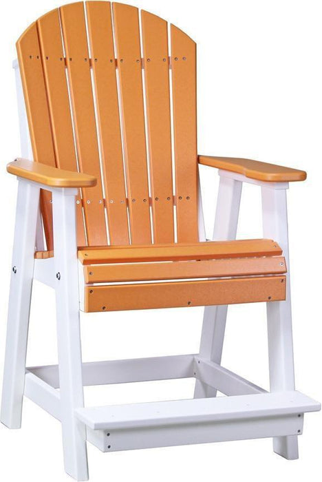 LuxCraft Recycled Plastic Adirondack Balcony Chair Set with 28"H Side Table (Counter Height )