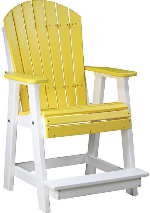 LuxCraft Recycled Plastic Counter Height Adirondack Balcony Table Set