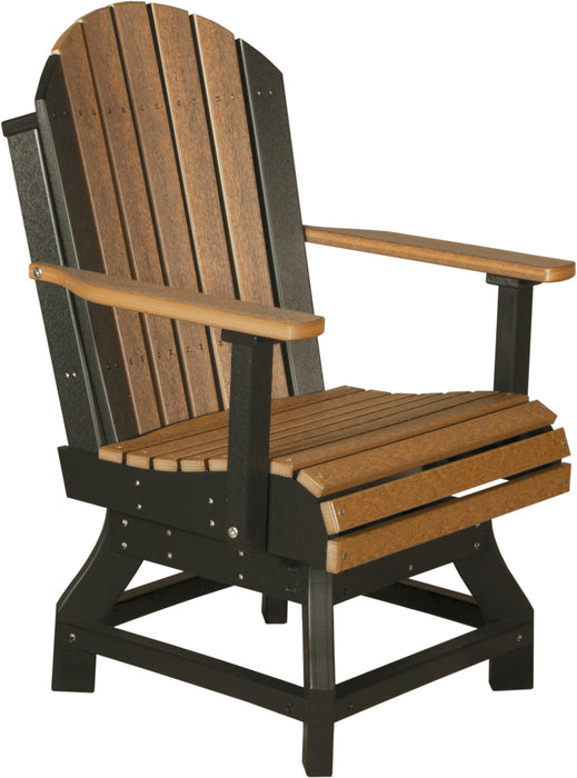 LuxCraft Recycled Plastic Adirondack Swivel Chair with Arms (DINING HEIGHT)