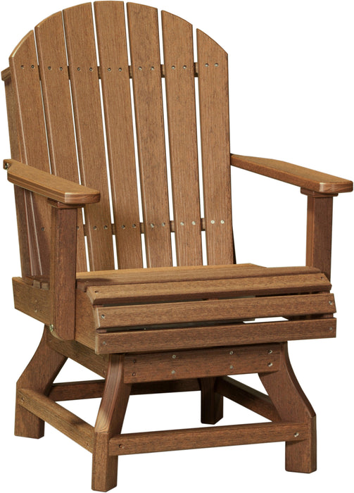 LuxCraft Recycled Plastic Adirondack Swivel Chair with Arms (DINING HEIGHT)