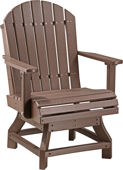 LuxCraft Recycled Plastic Adirondack Swivel Chair with Arms (DINING HEIGHT)