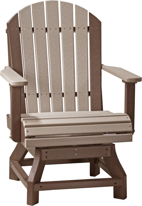 LuxCraft Recycled Plastic Adirondack Swivel Chair with Arms (DINING HEIGHT)