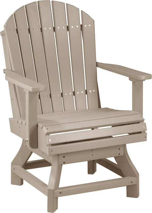 LuxCraft Recycled Plastic Adirondack Swivel Chair with Arms (DINING HEIGHT)