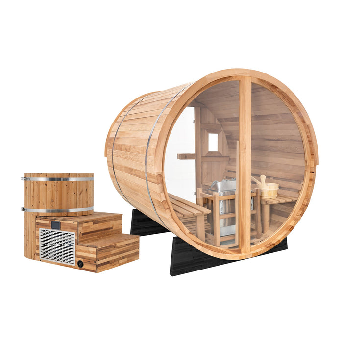 Redwood Outdoors Vista Sauna x Alaskan All-In-One Cold Plunge