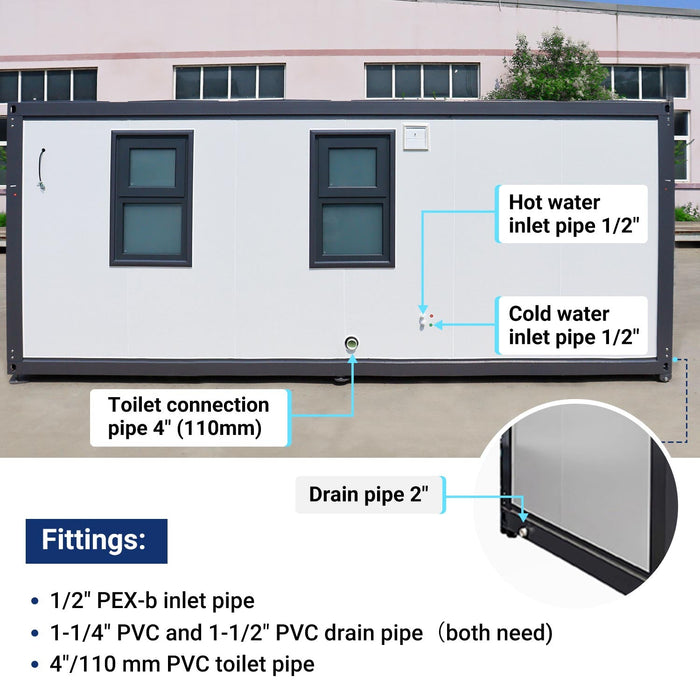 Modern Portable Office 7ft x 20ft with Bedroom