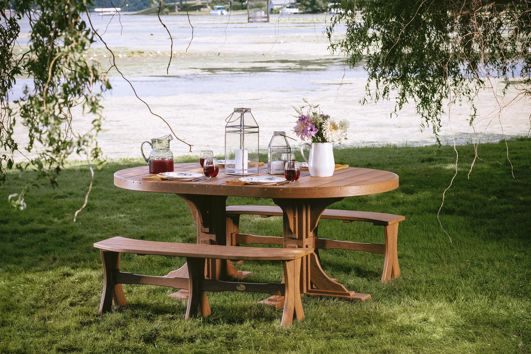 LuxCraft Recycled Plastic 4x6' Oval Table (BAR HEIGHT)
