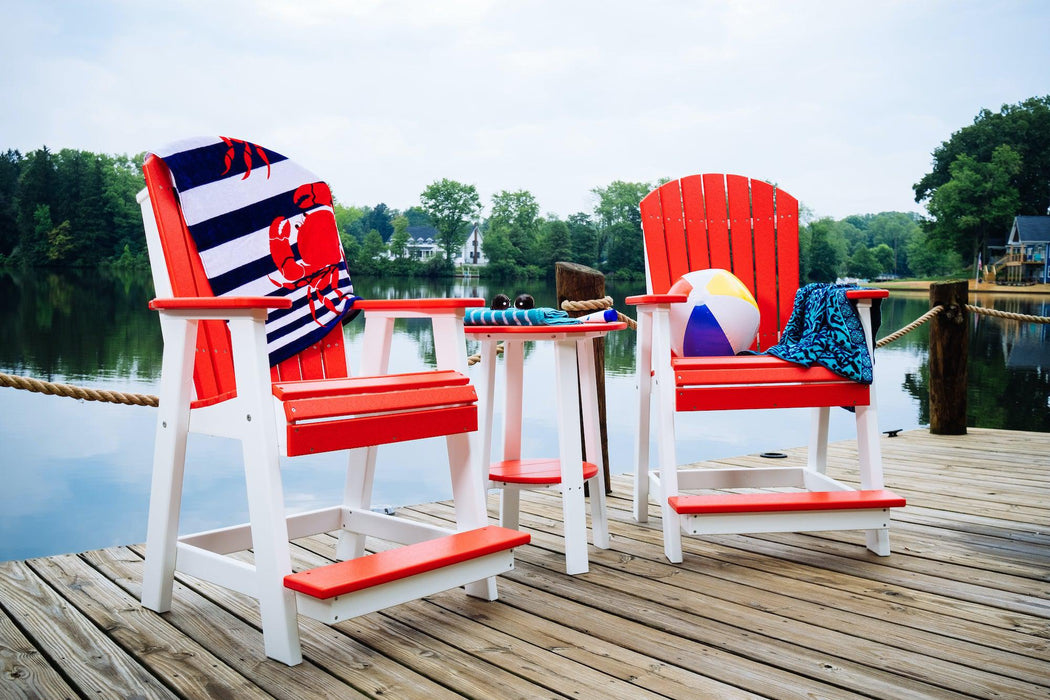 LuxCraft Recycled Plastic Adirondack Balcony Chair Set with 28"H Side Table (Counter Height )