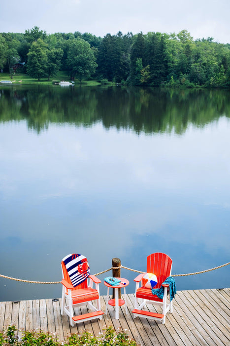 LuxCraft Recycled Plastic Adirondack Balcony Chair Set with 28"H Side Table (Counter Height )