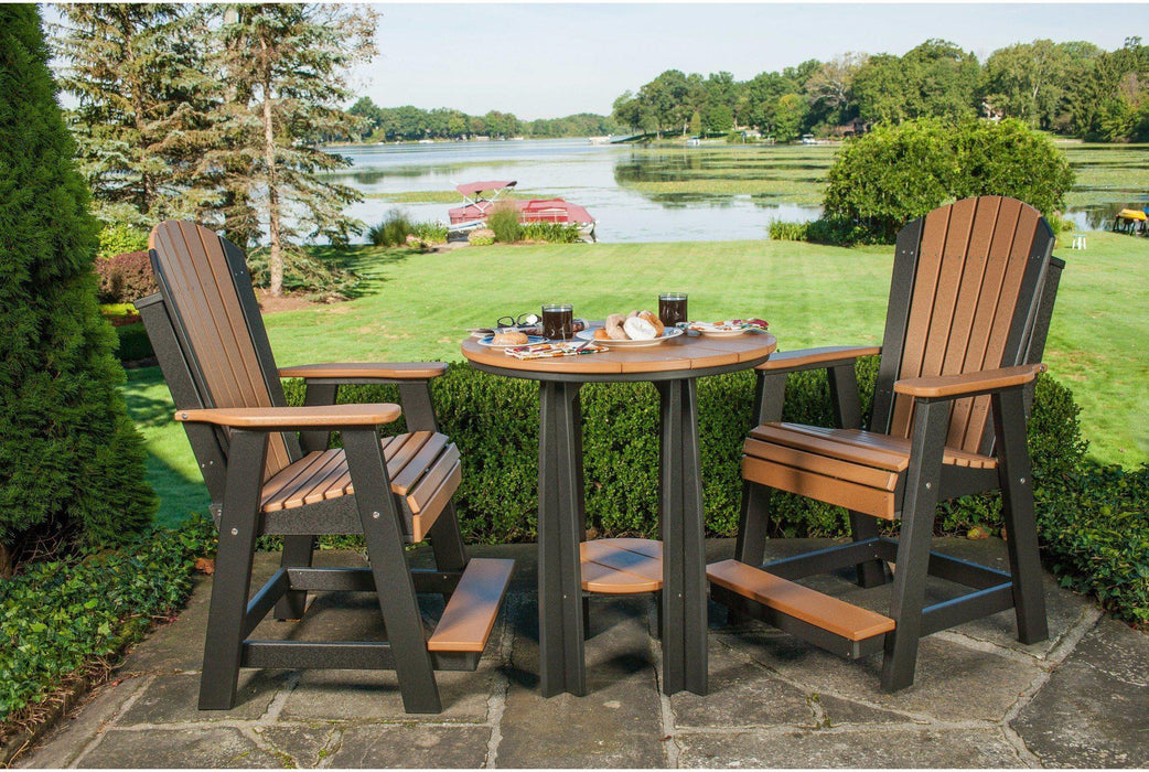 LuxCraft Recycled Plastic Counter Height Adirondack Balcony Table Set