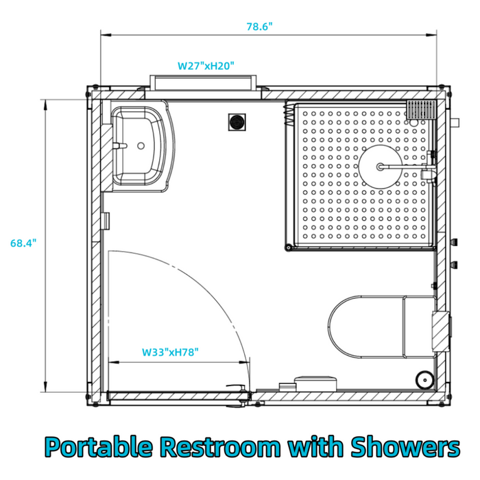 Portable Restroom with Shower