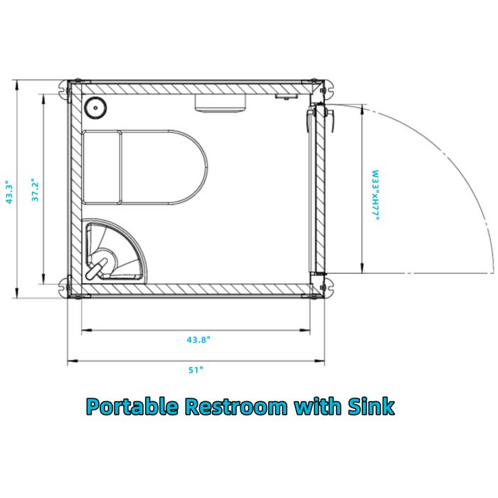 Portable Restroom with Sink ETA - End of MAY - Pre Order