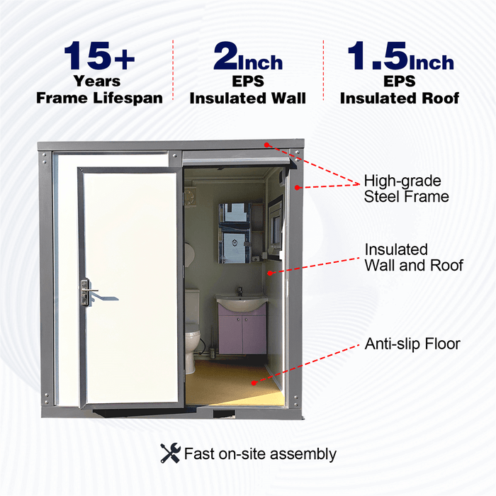 Chery Industrial  Bastone Portable Toilet with Shower Curtain Style