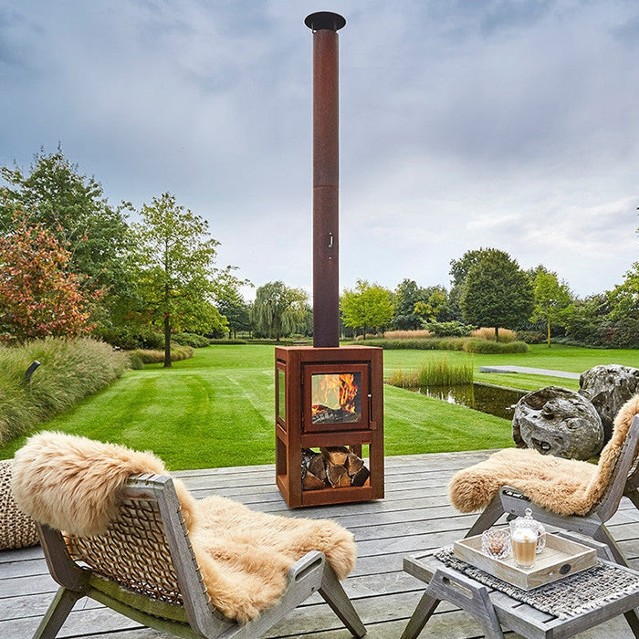 RB73 Quaruba L Mobile 4-Sided Outdoor Fireplace QUARUBA-L-4M