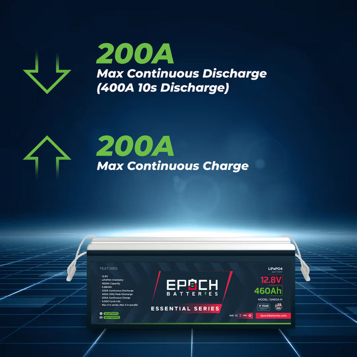 Epoch Batteries 12V 460Ah | Heated & Bluetooth | LiFePO4 Battery - Epoch Essentials