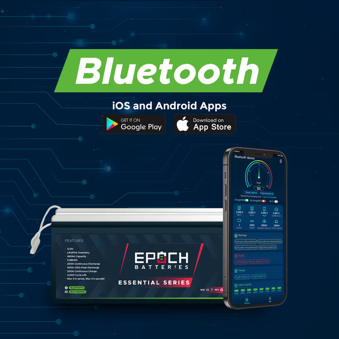Epoch Batteries 12V 460Ah | Heated & Bluetooth | LiFePO4 Battery - Epoch Essentials